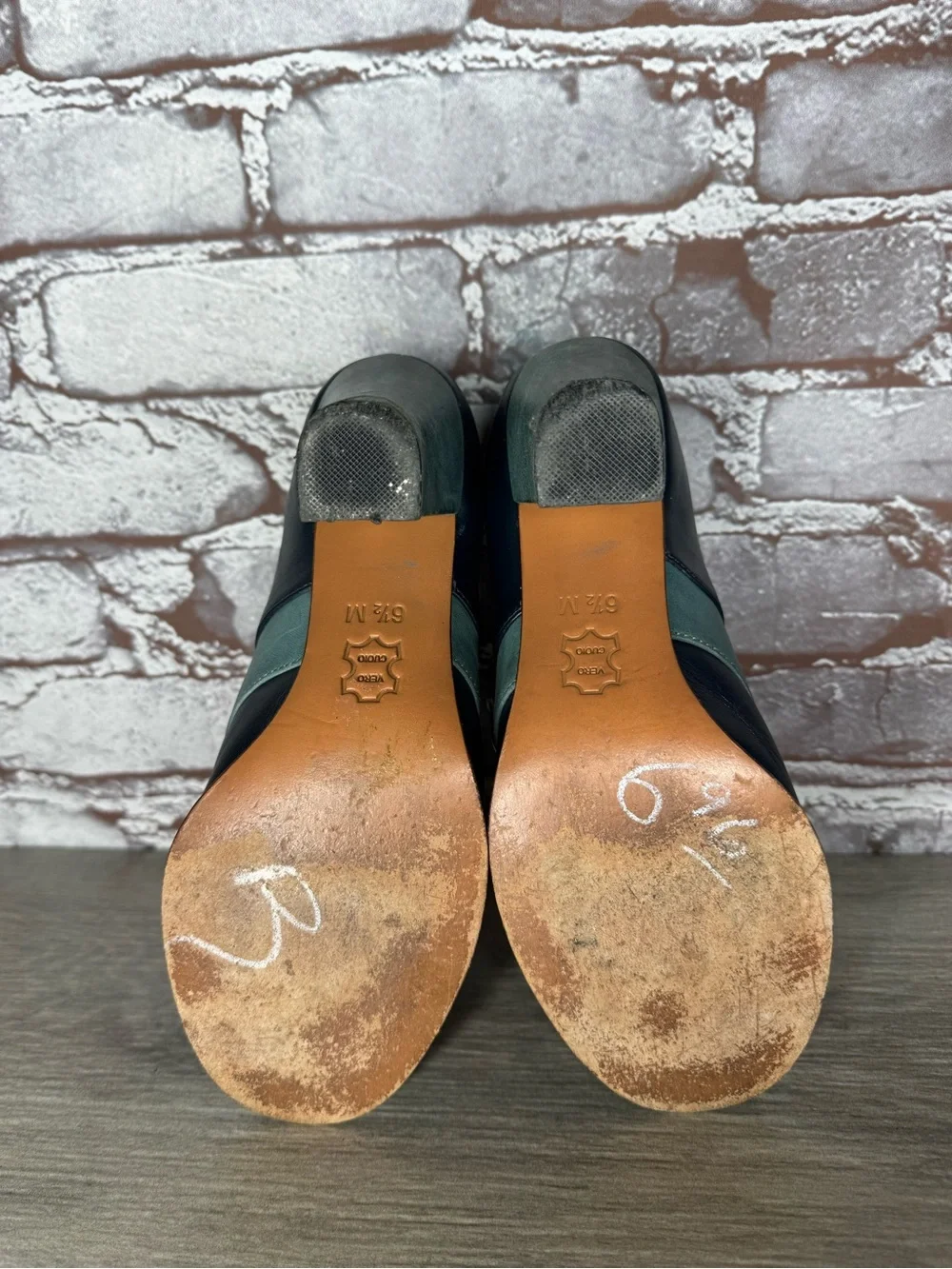re-mix vintage Aviator 1930’s Blue Leather Peep Toe Heels Women Sz 6.5M US/37EU